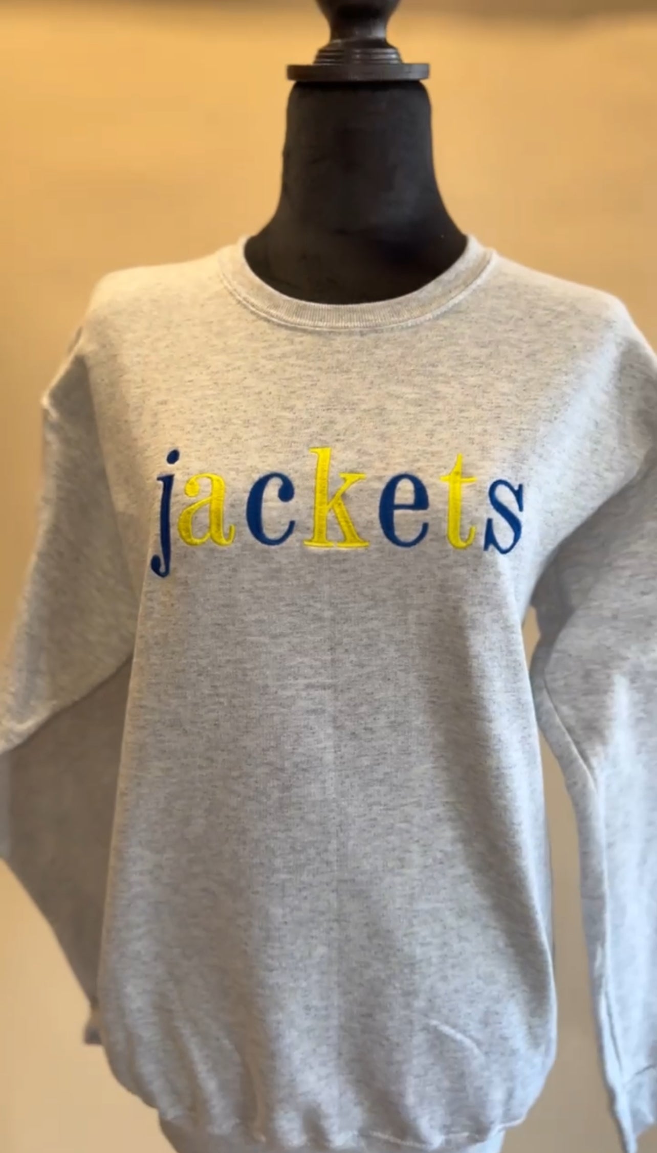 jackets Embroidered Sweatshirt- Royal Blue & Yellow