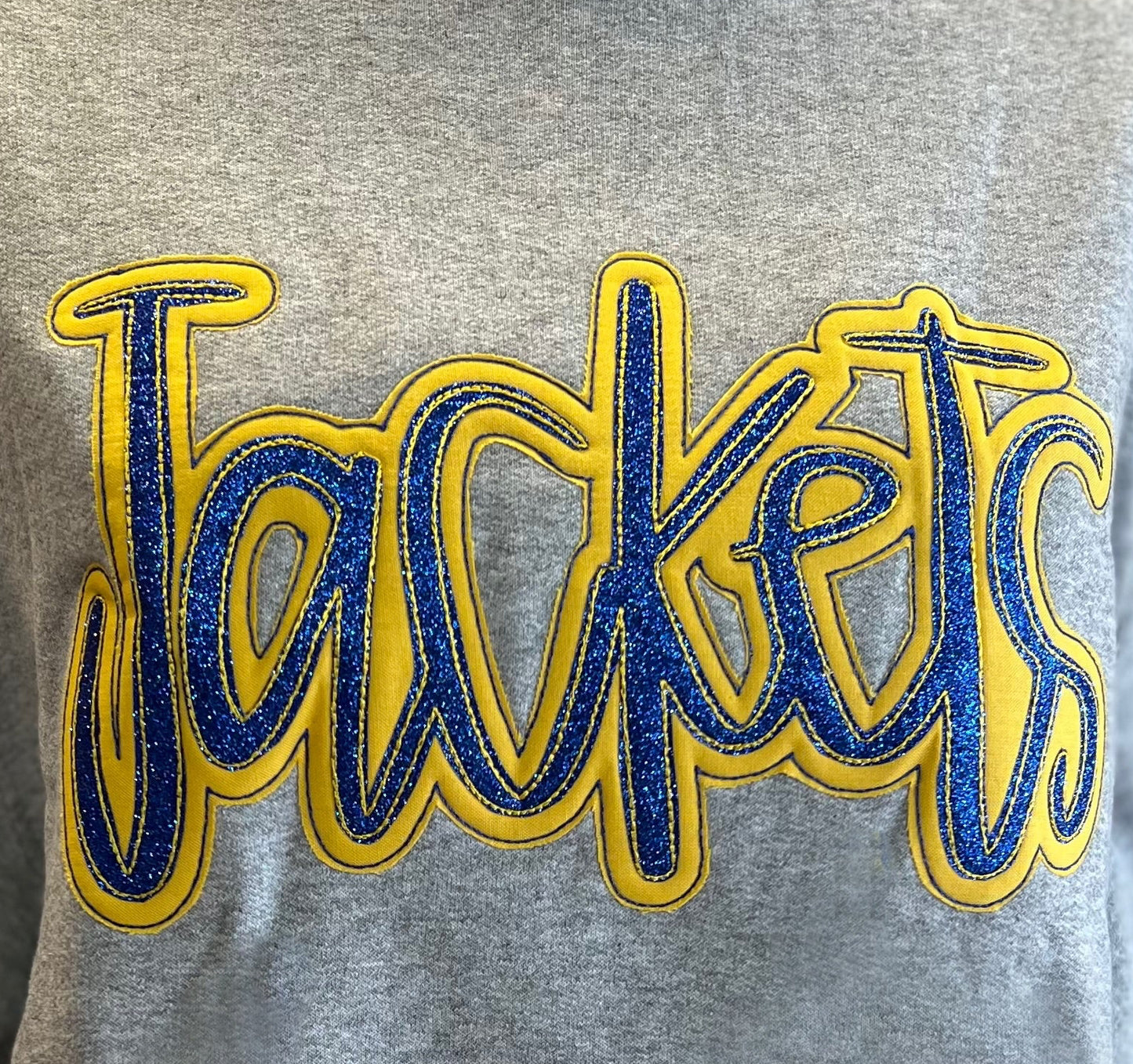 Glittery Jackets Embroidered Crewneck
