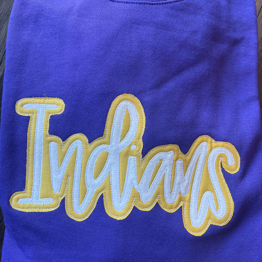 Glittery Indians Embroidered Crewneck