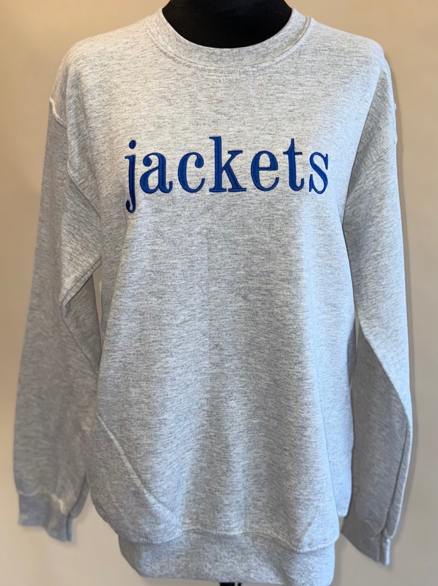 jackets Embroidered Sweatshirt- Royal Blue