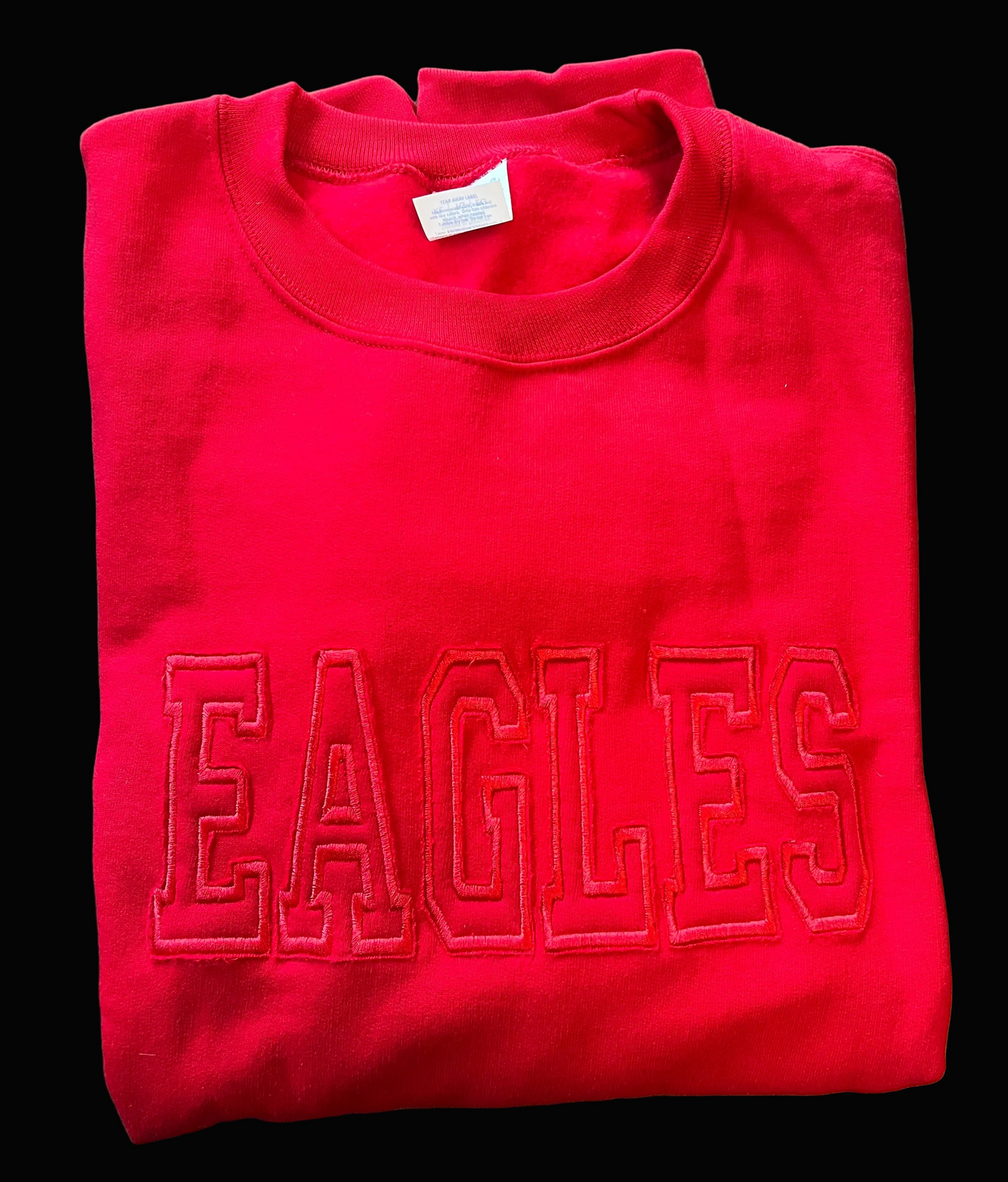 Eagles Raggy Appliqué Sweatshirt- Embroidered