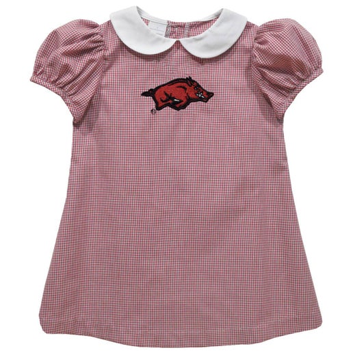 Arkansas Razorback Embroidered Red A Line Dress Eleanor