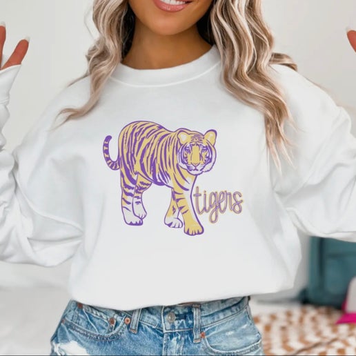 LSU Tiger Mascot Graphic Sweatshirt Football