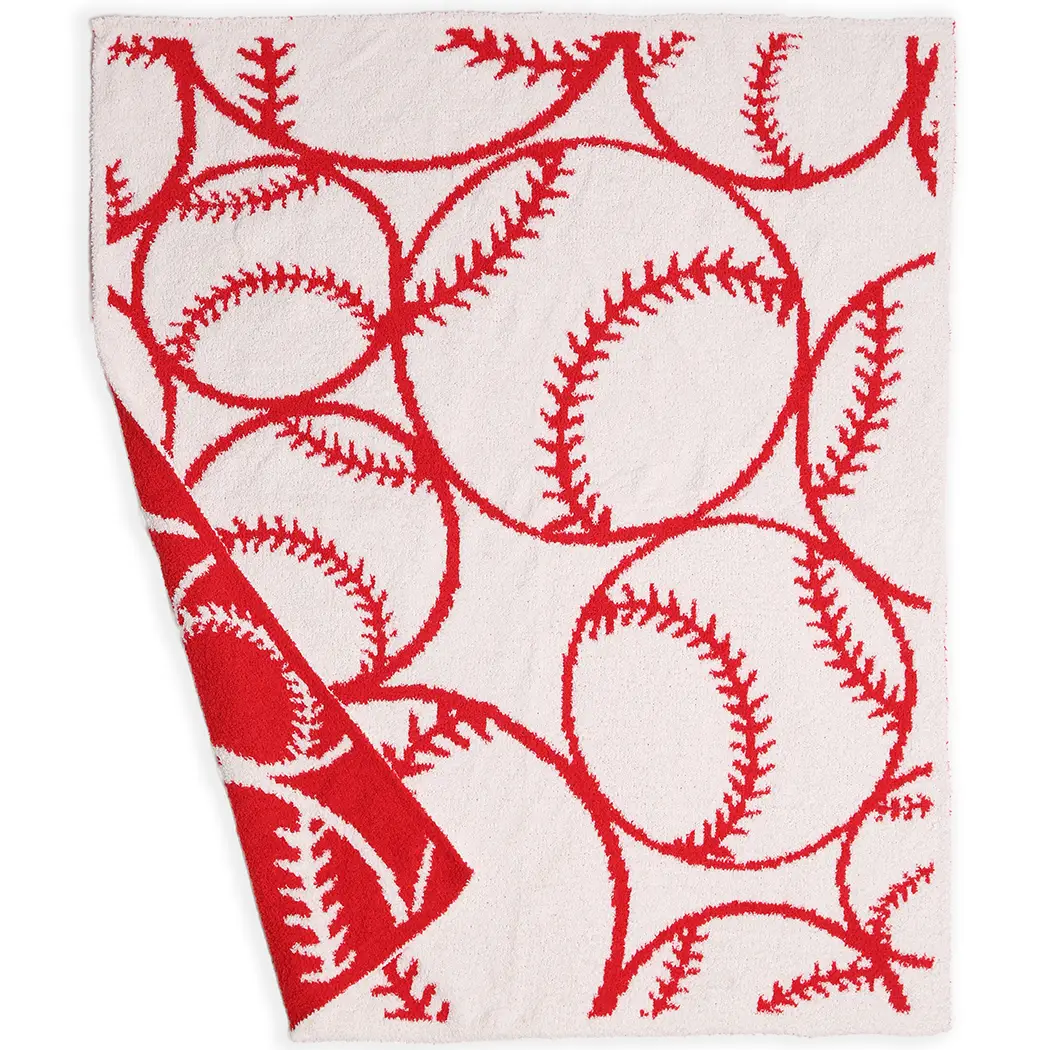 Kids Baby Baseball Pattern Throw Blanket: BASEBALL, ONE SIZE