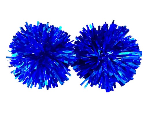 Blue Tinsel Party Pom Stud