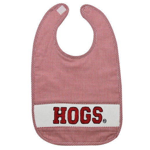 Arkansas Razorbacks Smocked Red Gingham BIB