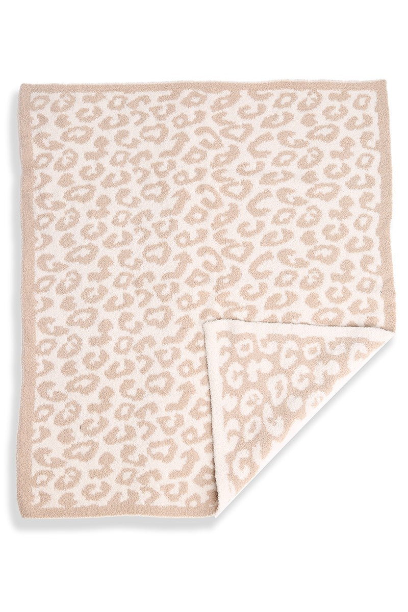 Kids Leopard Print Luxury Soft Throw Blanket: BEIGE, ONE SIZE