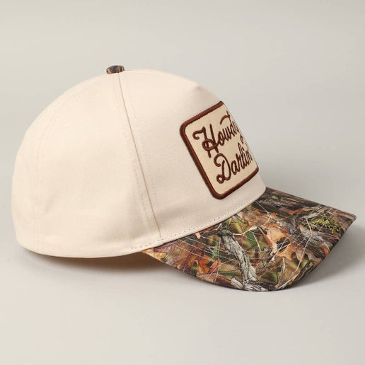 Howdy Darlin' Embroidery Patch Cap: CAMO, ONE SIZE