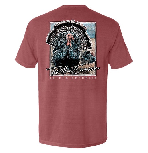 Tis the Season Turkey: Crimson, Comfort Colors Pocket Tee