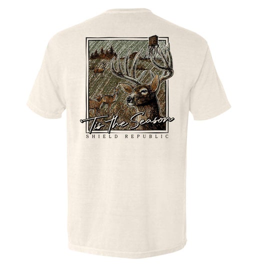 Tis the Season Deer: Ivory, Comfort Colors Pocket Tee