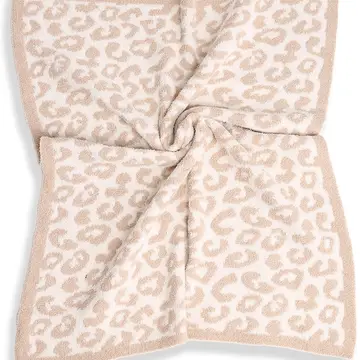 Kids Leopard Print Luxury Soft Throw Blanket: BEIGE, ONE SIZE